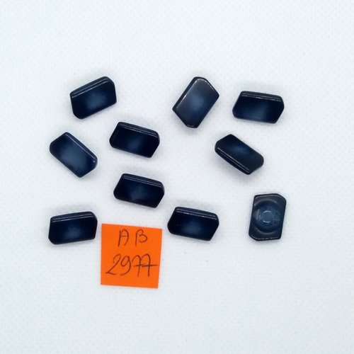 10 boutons en résine bleu foncé - 9x13mm - ab2977