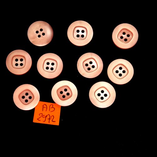 10 boutons en résine rose - 18mm - ab2972