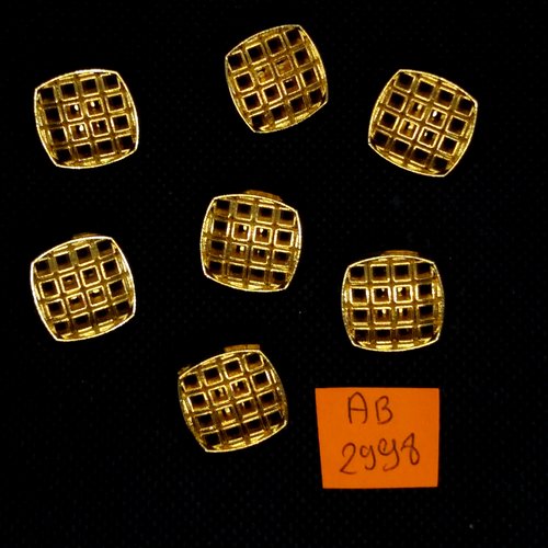 7 boutons en résine doré- 17x17mm - ab2998