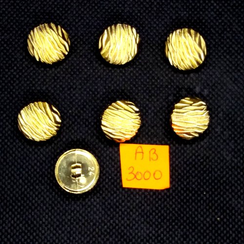 7 boutons en résine doré - 15mm - ab3000