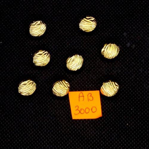 8 boutons en résine doré - 10mm - ab3000