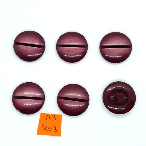 6 boutons en résine violet/mauve - 27mm - ab3003