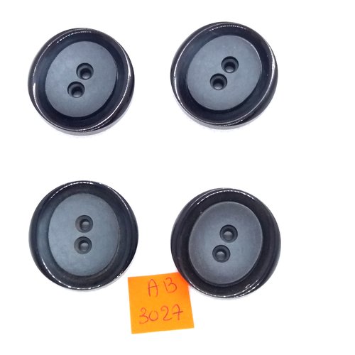 4 boutons en résine gris - 31mm - ab3027