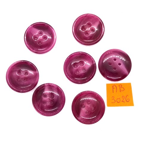 7 boutons en résine violet clair - 22mm - ab3026