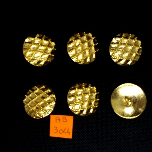 6 boutons en métal doré - 28mm - ab3044