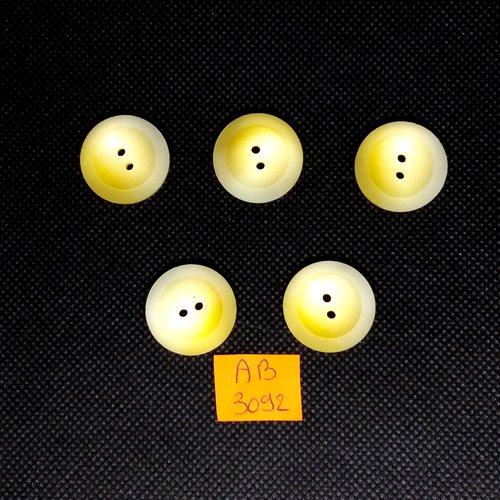 5 boutons en résine jaune dégradé - 22mm - ab3092
