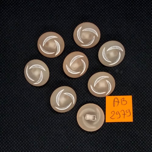 8 boutons en résine rose pale - 18mm - ab2979