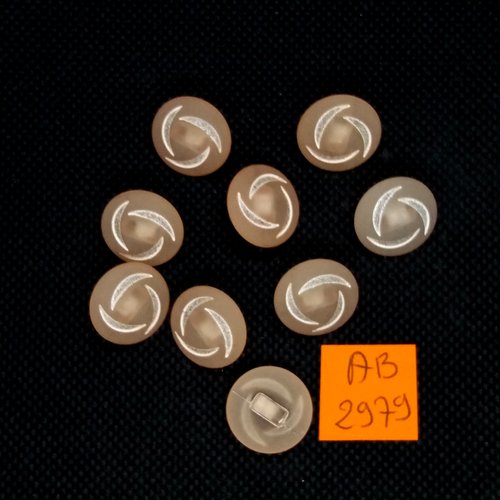 9 boutons en résine rose pale - 15mm - ab2979