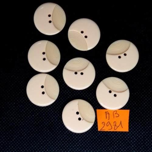 8 boutons en résine rose/saumon - 22mm - ab2981