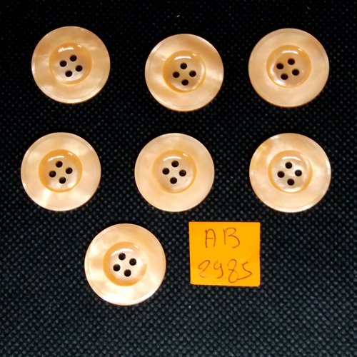 7 boutons en résine rose/orange - 21mm - ab2985