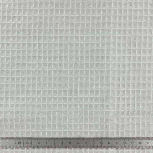 Tissu éponge en nid d'abeille coton bio gris clair - 10cm/laize