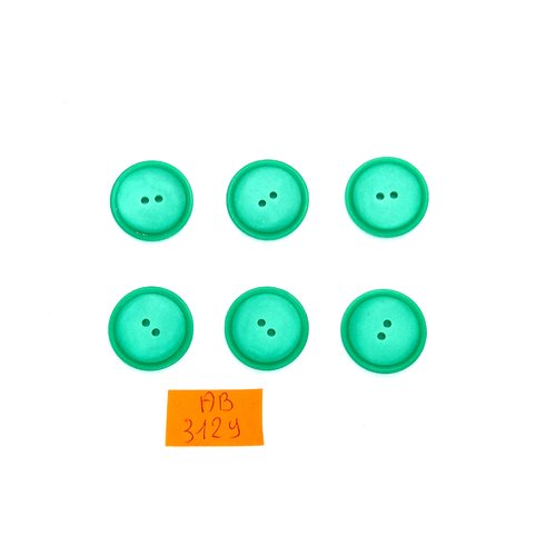 6 boutons en résine vert - 22mm - ab3127