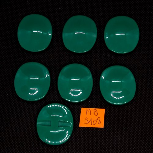 7 boutons en résine vert - 28x31mm - ab3108