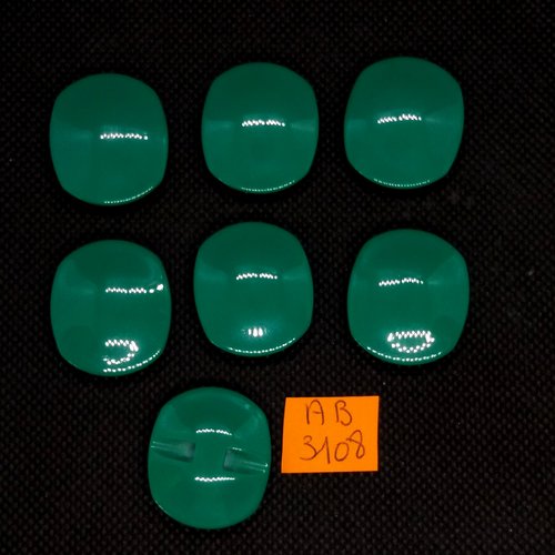 7 boutons en résine vert - 24x27mm - ab3108