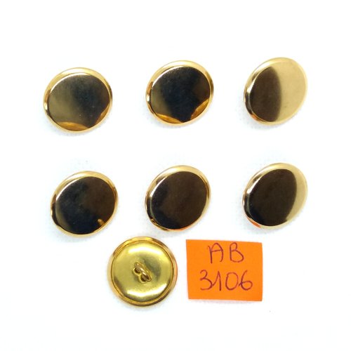 7 boutons en métal doré - 17mm - ab3106