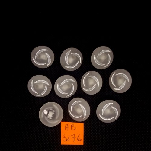 10 boutons en résine - blanc cassé - 18mm - ab3176
