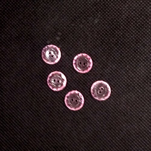 5 boutons en résine - rose - 12mm - bri503
