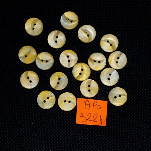 18 boutons en résine jaune/orange - 12mm - ab3224
