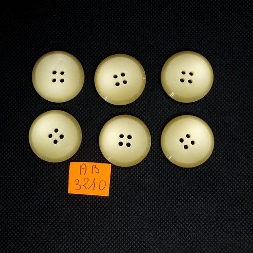 6 boutons en résine saumon/ivoire - 27mm - ab3210