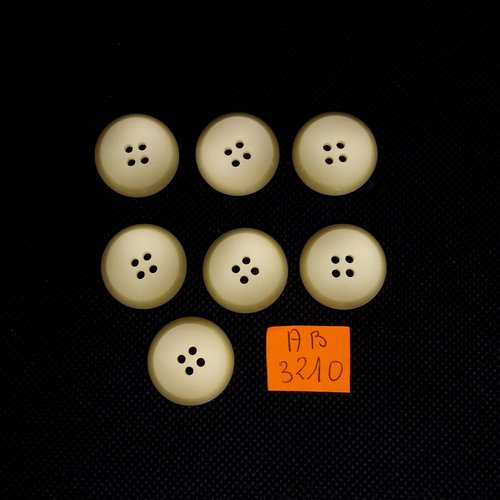 7 boutons en résine saumon/ivoire - 22mm - ab3210