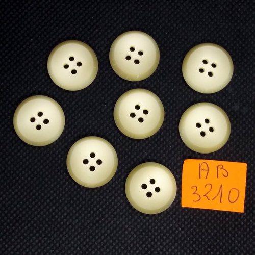 8 boutons en résine saumon/ivoire - 17mm - ab3210