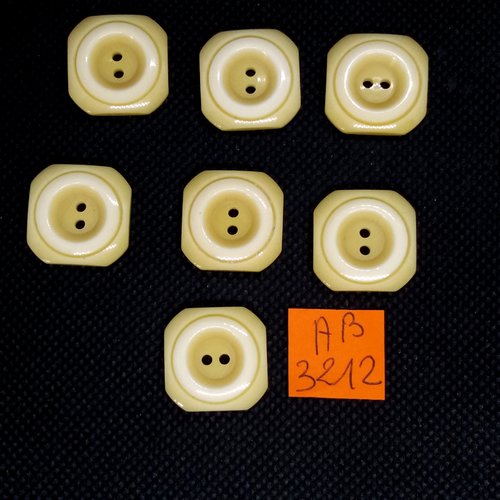 7 boutons en résine saumon/orangé - 19x19mm - ab3212