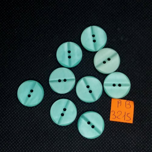 9 boutons en résine vert  - 17mm - ab3215