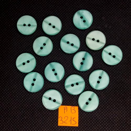 15 boutons en résine vert  - 15mm - ab3215