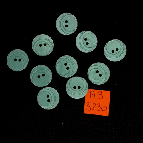 10 boutons en résine vert - 15mm - ab3230