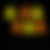 6 boutons fantaisies en résine - orange et jaune - 16x19mm- bri524