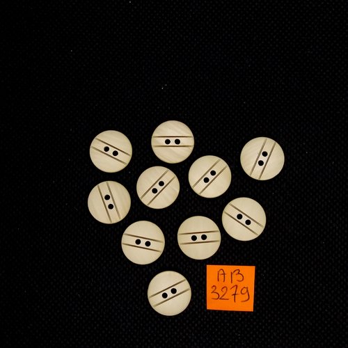 5 boutons en résine kaki/beige - 15mm - ab3279