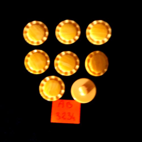 8 boutons en résine jaune moutarde - 18mm - ab3234