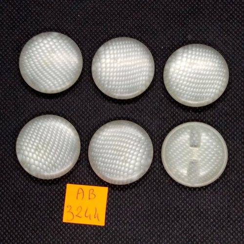 6 boutons en résine gris - 28mm - ab3244