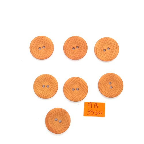 7 boutons en résine ambre - 23mm - ab3250