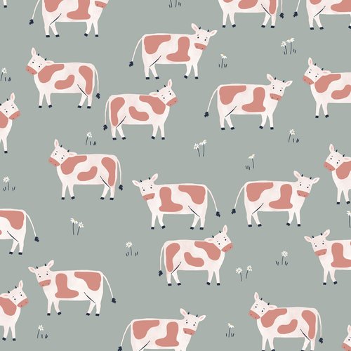 Tissu quilting dashwood studio - farm days - vaches - coton - 10cm/laize