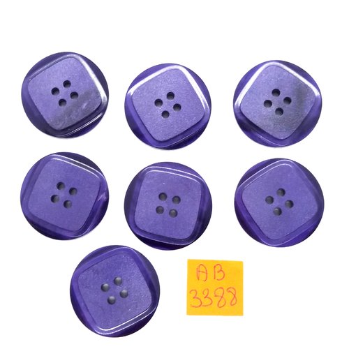 7 boutons en résine violet - 26mm - ab3388