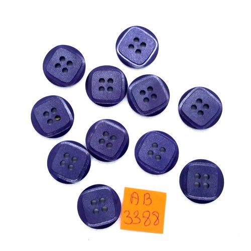 11 boutons en résine violet - 17mm - ab3388