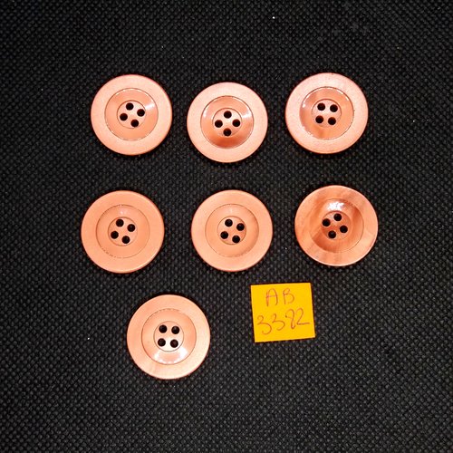 7 boutons en résine vieux rose - 22mm - ab3382
