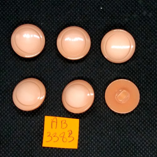 6 boutons en résine rose - 18mm - ab3383