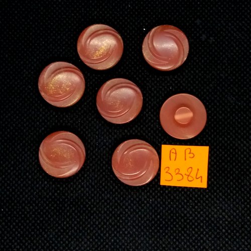 7 boutons en résine vieux rose - 18mm - ab3384