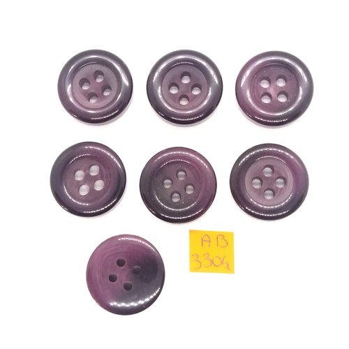 7 boutons en résine violet - 27mm - ab3304