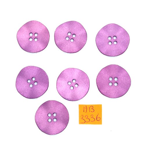 7 boutons en résine violet  - 23mm - ab3336