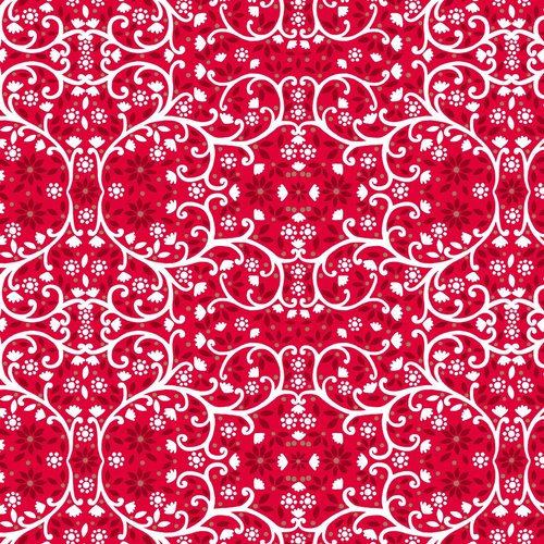 Tissu dashwood studio collection de noel - starlit hollow - fleur et arabesque - coton - 10cm/laize