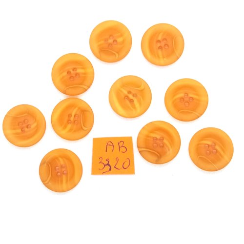10 boutons en résine orange - 18mm - ab3320