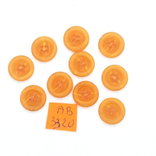 10 boutons en résine orange - 15mm - ab3320