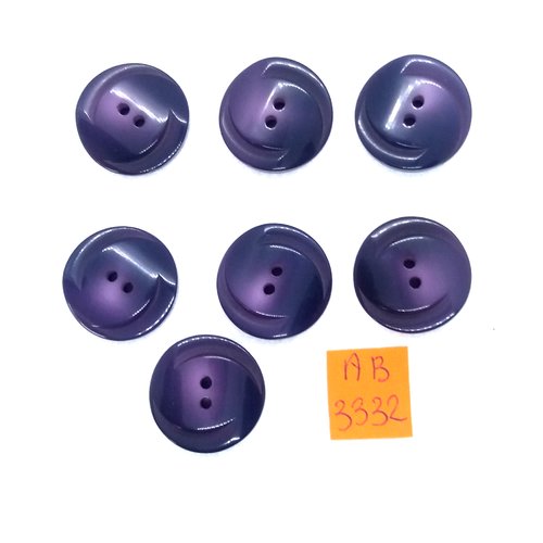 7 boutons en résine violet - 22mm - ab3332