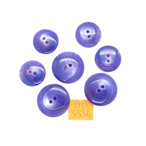 7 boutons en résine violet - 22mm et 18mm - ab3334