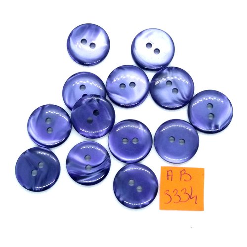 13 boutons en résine violet - 18mm - ab3334
