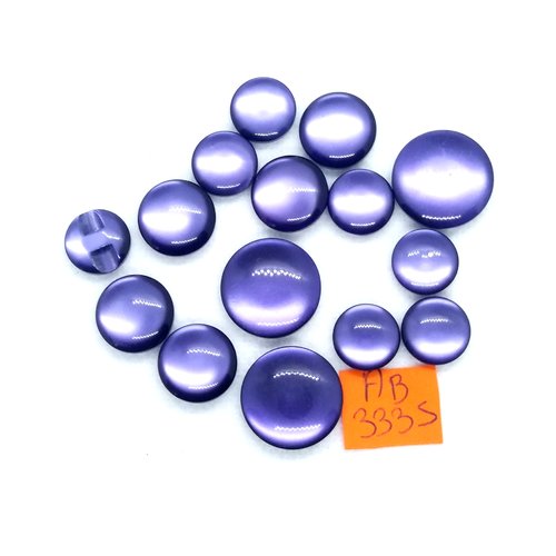 15 boutons en résine violet - taille diverse - ab3335