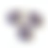3 breloques médaille os de chien violet - résine - 17x14mm - b141